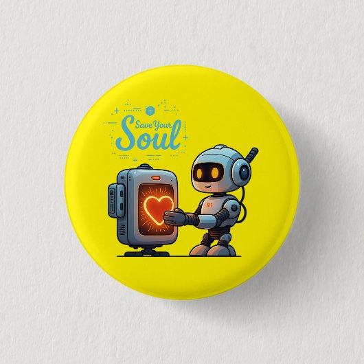Ihr Soul Niedlich Robot Holding Heart gerettet - F Button (Vorderseite)