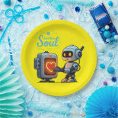 Ihr Soul Niedlich Robot Holding Heart gerettet - F Pappteller (Party)