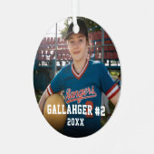 Ihr sportliches Foto | Personalisierte Verzierung Ornament Aus Metall (Vorderseite links)