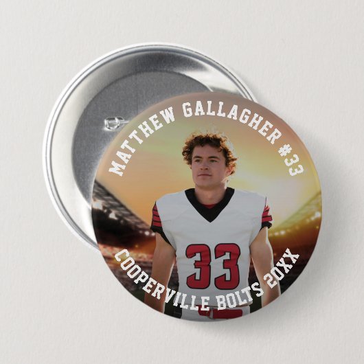 Ihr sportliches Foto | Schaltfläche "Personalisier Button (Vorne & Hinten)