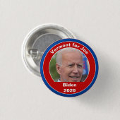 Ihr Staat für Joe - Joe Biden 2020 Vermont Button (Vorne & Hinten)