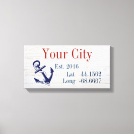 Ihr Stadt- oder Familienname Latitude und Längengr Leinwanddruck