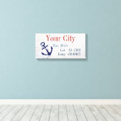 Ihr Stadt- oder Familienname Latitude und Längengr Leinwanddruck (Insitu (Holzboden))