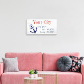 Ihr Stadt- oder Familienname Latitude und Längengr Leinwanddruck (Insitu (Wohnzimmer))