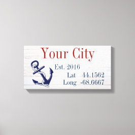 Ihr Stadt- oder Familienname Latitude und Längengr Leinwanddruck