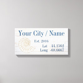 Ihr Stadt- oder Familienname Latitude und Längengr Leinwanddruck