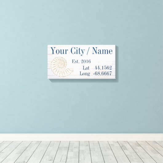 Ihr Stadt- oder Familienname Latitude und Längengr Leinwanddruck (Insitu (Holzboden))