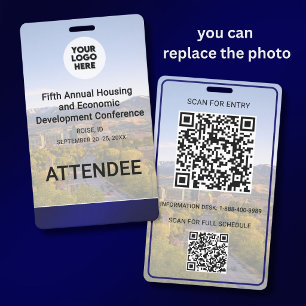 Ihr Standort Foto Logo QR Event Konferenz Abzeiche Ausweis
