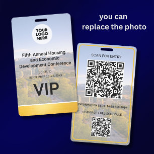 Ihr Standort Foto Logo QR Event Konferenz Abzeiche Ausweis