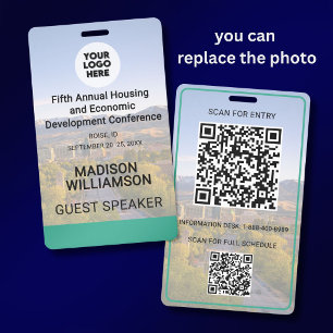 Ihr Standort Foto Logo QR Event Konferenz Abzeiche Ausweis