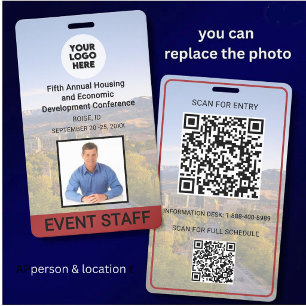Ihr Standort Foto Logo QR Event Konferenz Abzeiche Ausweis