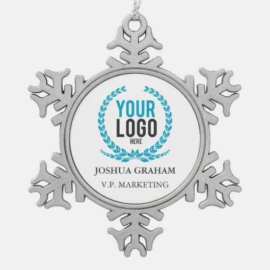 Ihr Stellenbezeichnung-Gewohnheits-Angestellter Schneeflocken Zinn-Ornament (Vorderseite)