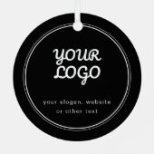 Ihr stilvolles, bearbeitbares Schwarz & Weiß-Logo Ornament Aus Metall (Rückseite)