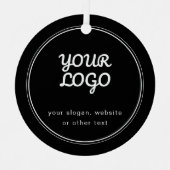 Ihr stilvolles, bearbeitbares Schwarz & Weiß-Logo Ornament Aus Metall (Vorderseite)