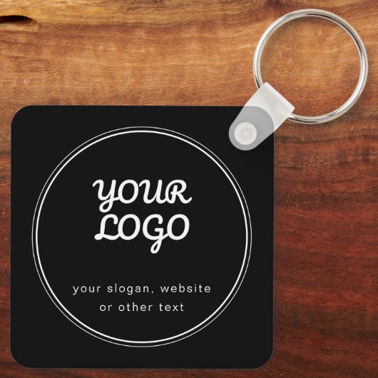 Ihr stilvolles Schwarz-Weiß-Design Schlüsselanhänger (Rückseite)