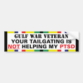 Ihr Tailgating hilft NICHT meinem PTSD - Golfkrieg Autoaufkleber (Vorne)