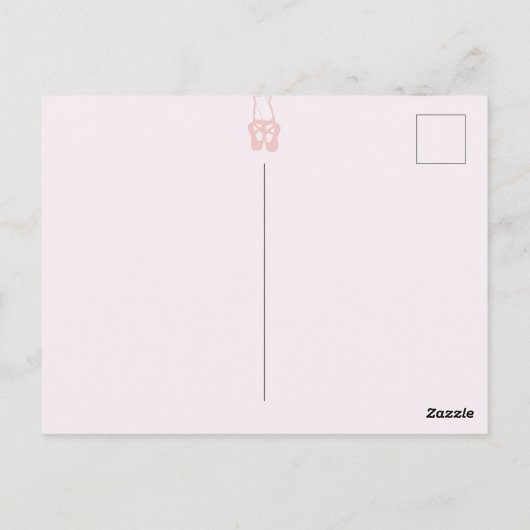 Ihr Tanz in Tutu mit rosafarbenem Ballett Postkarte (Rückseite)