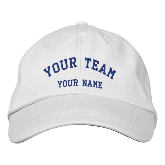 Ihr Team bestickt mit weißer/blauer Cap-Vorlage Bestickte Kappe (Vorderseite)