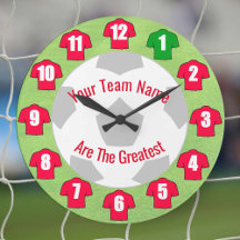 Ihr Team Name Football Clock - Rote Shirts
