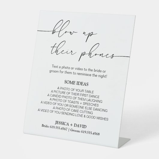 Ihr Telefon-Abonnement | Hochzeitsjagd Foto Sockelschild (Vorderseite)