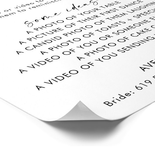 Ihr Telefon-Abonnement | Hochzeitsspiel Foto Poster (Ecke)