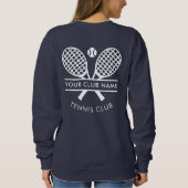 Ihr Tennis Club Name Team Logo Navy Blue Custom Sweatshirt (Rückseite)