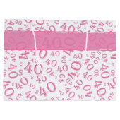 Ihr Text: 40. Rosa Zufallszahlenmuster Große Geschenktüte (Rückseite)