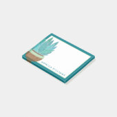 Ihr Text | Aquarellkaktus Post-it Klebezettel (angewinkelt)