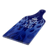 Ihr Text auf Behalten Ruhe auf blauen Racing-Flamm Schneidebrett (Ecke)