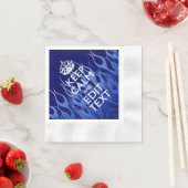 Ihr Text auf Behalten Ruhe auf blauen Racing-Flamm Serviette (Beispiel)