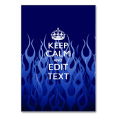 Ihr Text auf Behalten Ruhe auf blauen Racing-Flamm Tischnummer (Vorderseite)