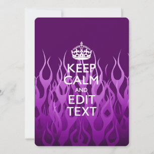 Ihr Text auf Behalten Ruhe auf Lila Racing Flames