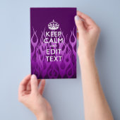 Ihr Text auf Behalten Ruhe auf Lila Racing Flames Flyer (Handgriff)