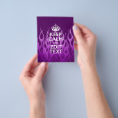 Ihr Text auf Behalten Ruhe auf Lila Racing Flames Flyer (Gruppe)