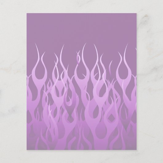 Ihr Text auf Behalten Ruhe auf Lila Racing Flames Flyer (Hinten)