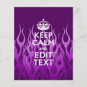Ihr Text auf Behalten Ruhe auf Lila Racing Flames Flyer