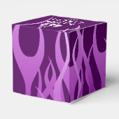 Ihr Text auf Behalten Ruhe auf Lila Racing Flames Geschenkschachtel (Rückseite)