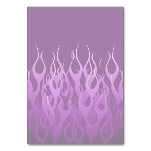 Ihr Text auf Behalten Ruhe auf Lila Racing Flames Tischnummer (Rückseite)