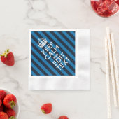 Ihr Text auf Behalten, ruhige blaue Streifen Serviette (Beispiel)