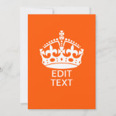 Ihr Text auf Behalten ruhiger Crown Orange (Vorderseite)