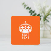 Ihr Text auf Behalten ruhiger Crown Orange (Stehend Vorderseite)