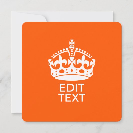 Ihr Text auf Behalten ruhiger Crown Orange (Vorderseite)