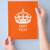 Ihr Text auf Behalten ruhiger Crown Orange Flyer (Hand)