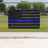 Ihr Text auf dünner Flaggen-Dekor-Anzeige Blue Banner (Insitu)