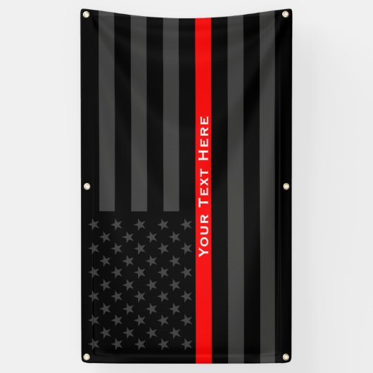 Ihr Text auf dünner roter Linie Banner (Vertikal)