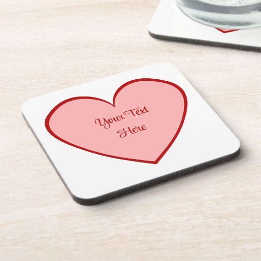 Ihr Text auf einem zweiteiligen Herz - Wählen Sie  Getränkeuntersetzer (Linke Seite)