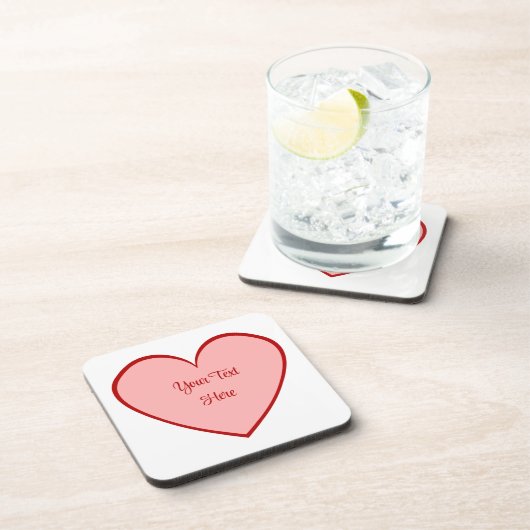 Ihr Text auf einem zweiteiligen Herz - Wählen Sie  Getränkeuntersetzer (Rechte Seite)
