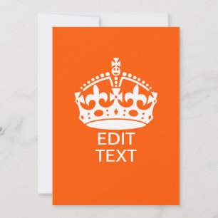 Ihr Text auf Keep Calm Crown Orange