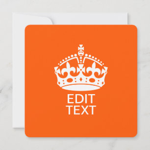 Ihr Text auf Keep Calm Krone Orange