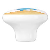 Ihr Text auf Niedlichen Blue Owl Knobs Keramikknauf (Seitenansicht)